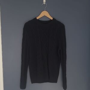 Abercrombie & Fitch Men's Black Cable Knit Sweater